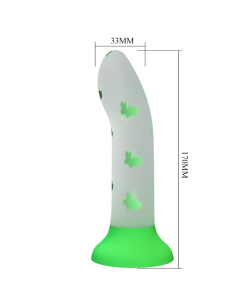 PRETTY LOVE - MAGICAL NIGHTFALL DILDO SIN VIBRACIÓN LUMINOSO VERDE