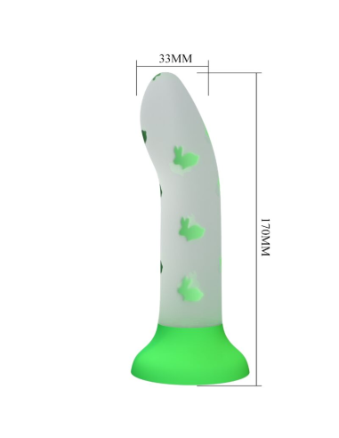 PRETTY LOVE - MAGICAL NIGHTFALL DILDO SIN VIBRACIÓN LUMINOSO VERDE