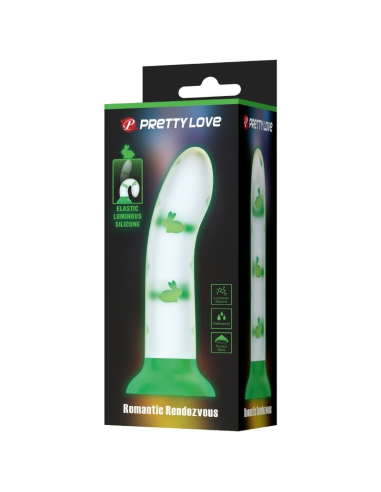 PRETTY LOVE - MAGICAL NIGHTFALL DILDO SIN VIBRACIÓN LUMINOSO VERDE