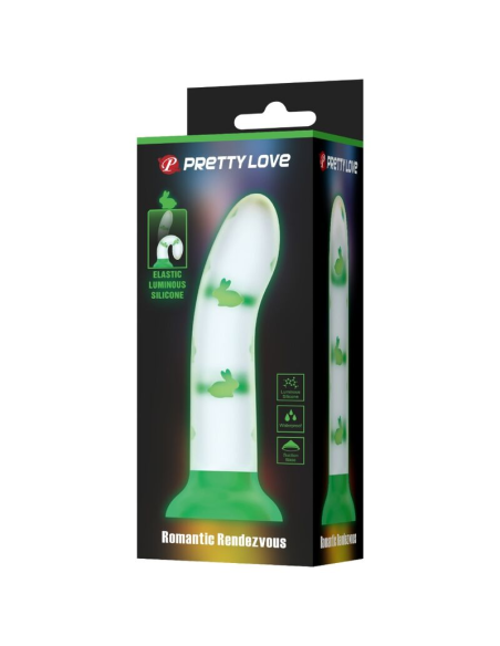 PRETTY LOVE - MAGICAL NIGHTFALL DILDO SIN VIBRACIÓN LUMINOSO VERDE