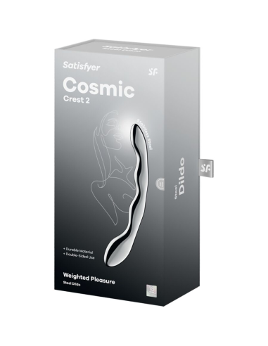 SATISFYER - COSMIC CREST 2 DILDO ACERO INOXIDABLE DOBLE USO