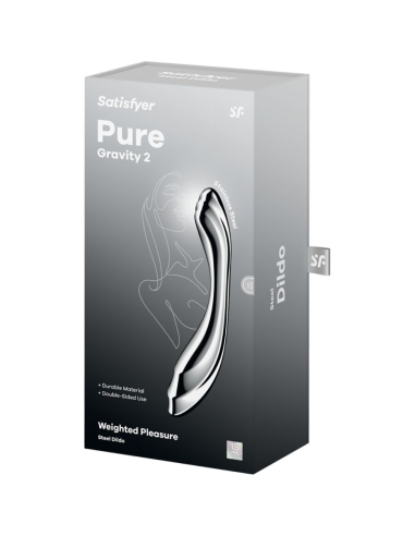 SATISFYER - PURE GRAVITY 2 DILDO ACERO INOXIDABLE DOBLE USO