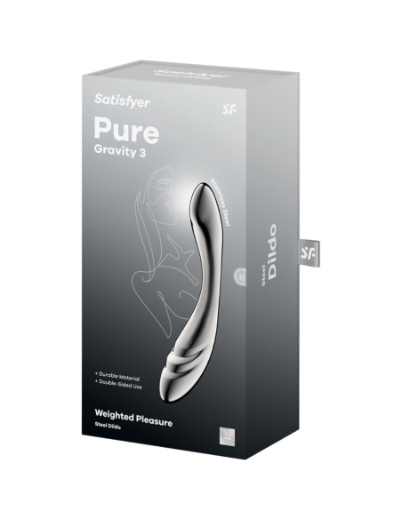 SATISFYER - PURE GRAVITY 3 DILDO ACERO INOXIDABLE DOBLE USO