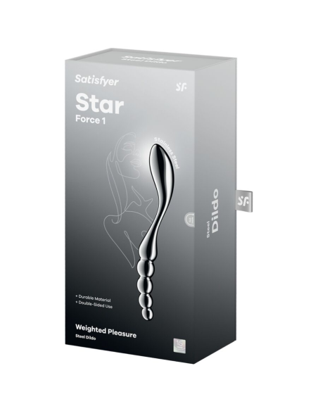 SATISFYER - STAR FORCE 1 DILDO ACERO INOXIDABLE DOBLE USO