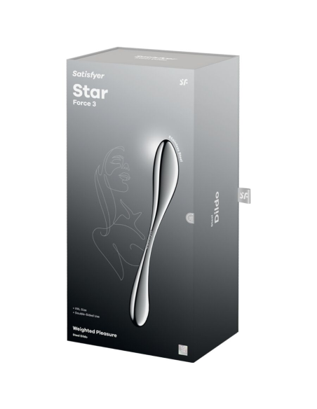 SATISFYER - STAR FORCE 3 DILDO ACERO INOXIDABLE DOBLE USO