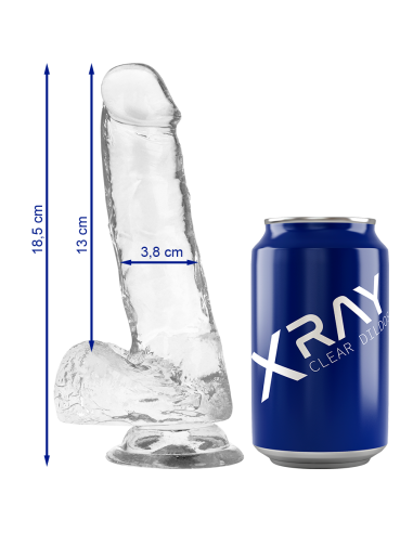 X RAY - CLEAR DILDO REALISTA TRANSPARENTE 18.5 CM -O- 3.8 CM