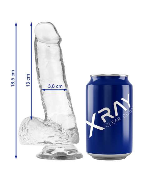 X RAY - CLEAR DILDO REALISTA TRANSPARENTE 18.5 CM -O- 3.8 CM