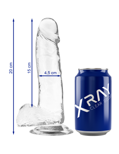 X RAY - CLEAR DILDO REALISTA TRANSPARENTE 20 CM -O- 4.5 CM