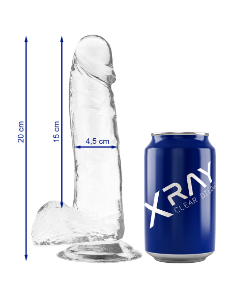X RAY - CLEAR DILDO REALISTA TRANSPARENTE 20 CM -O- 4.5 CM
