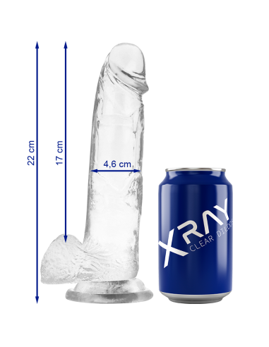 X RAY - CLEAR DILDO REALISTA TRANSPARENTE 22 CM -O- 4.6 CM