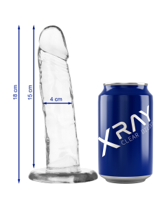 X RAY - CLEAR DILDO TRANSPARENTE 18 CM -O- 4 CM