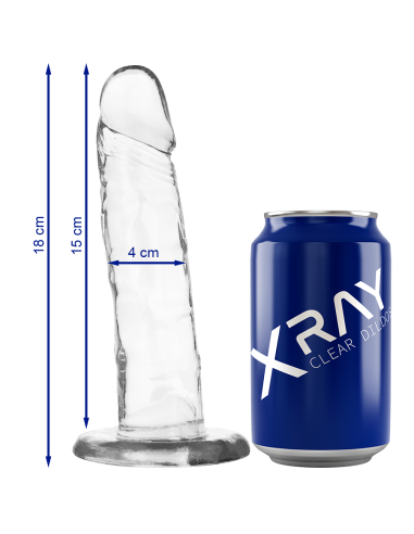 X RAY - CLEAR DILDO TRANSPARENTE 18 CM -O- 4 CM
