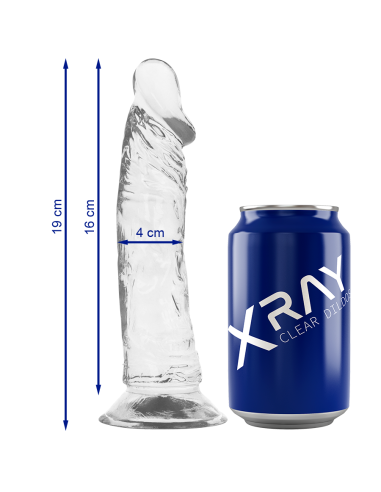 X RAY - CLEAR DILDO TRANSPARENTE 19 CM -O- 4 CM