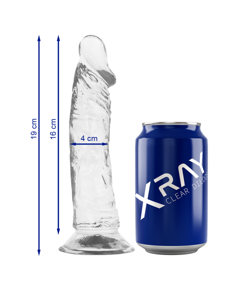 X RAY - CLEAR DILDO TRANSPARENTE 19 CM -O- 4 CM