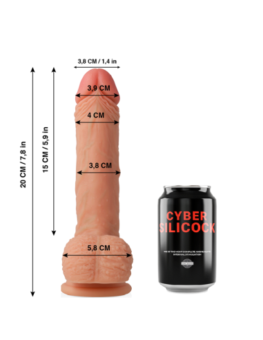 CYBER SILICOCK - FREEMAN REALÍSTICO SILICONA LÍQUIDA 20 CM -O- 3.8 CM