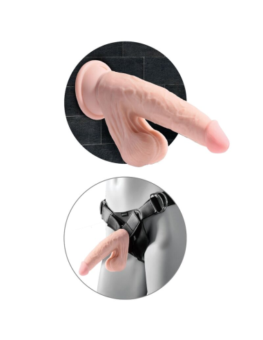 KING COCK - PLUS 3D DILDO SWINGING BALLS 24.5 CM NATURAL