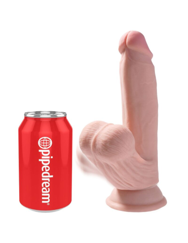KING COCK - PLUS 3D DILDO SWINGING BALLS 15.2 CM NATURAL