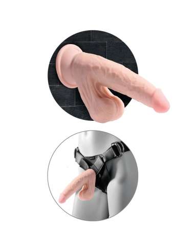 KING COCK - PLUS 3D DILDO SWINGING BALLS 15.2 CM NATURAL