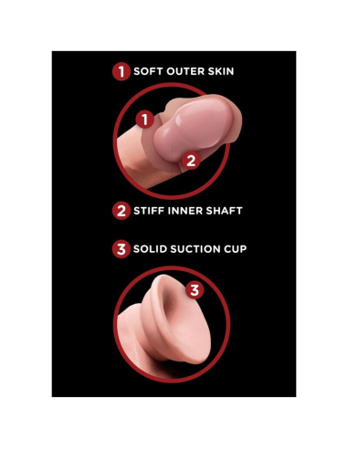 KING COCK - PLUS 3D DILDO SWINGING BALLS 15.2 CM NATURAL