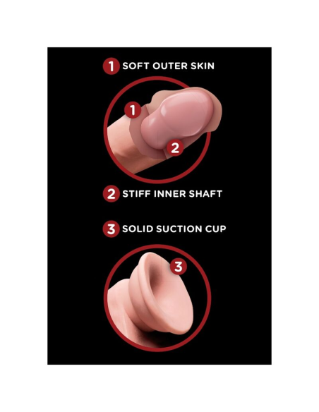 KING COCK - PLUS 3D DILDO SWINGING BALLS 15.2 CM NATURAL