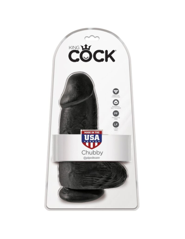 KING COCK - PENE REALÍSTICO CHUBBY 23 CM NEGRO