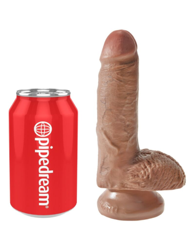 KING COCK - PENE REALÍSTICO CON TESTÍCULOS 13.2 CM CARAMELO