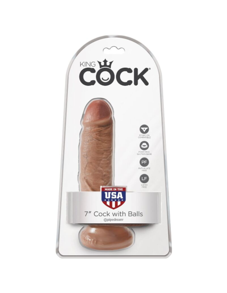 KING COCK - PENE REALÍSTICO CON TESTÍCULOS 13.2 CM CARAMELO
