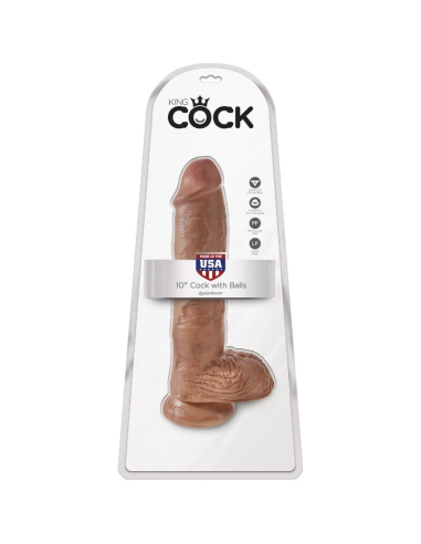 KING COCK - PENE REALÍSTICO CON TESTÍCULOS 19.8 CM CARAMELO