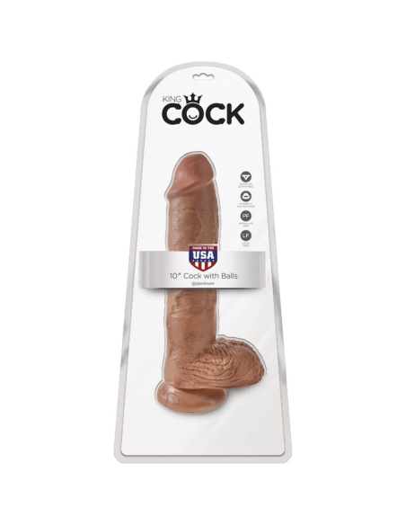 KING COCK - PENE REALÍSTICO CON TESTÍCULOS 19.8 CM CARAMELO