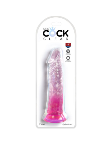 KING COCK - CLEAR PENE REALÍSTICO 19.7 CM ROSA
