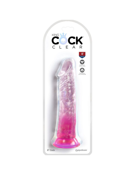KING COCK - CLEAR PENE REALÍSTICO 19.7 CM ROSA