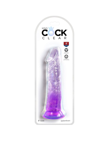 KING COCK - CLEAR PENE REALÍSTICO 19.7 CM MORADO