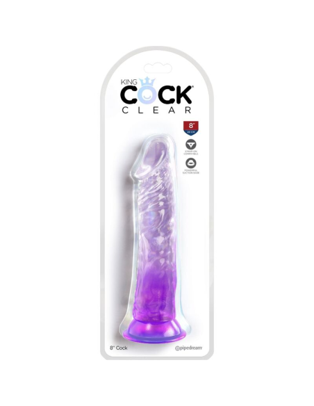 KING COCK - CLEAR PENE REALÍSTICO 19.7 CM MORADO