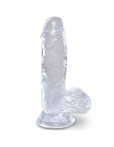 KING COCK - CLEAR PENE REALÍSTICO CON TESTÍCULOS 10.1 CM TRANSPARENTE