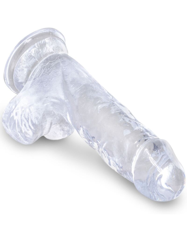 KING COCK - CLEAR PENE REALÍSTICO CON TESTÍCULOS 10.1 CM TRANSPARENTE