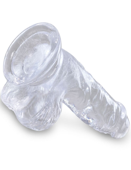 KING COCK - CLEAR PENE REALÍSTICO CON TESTÍCULOS 10.1 CM TRANSPARENTE