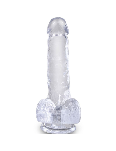 KING COCK - CLEAR PENE REALÍSTICO CON TESTÍCULOS 13.5 CM TRANSPARENTE