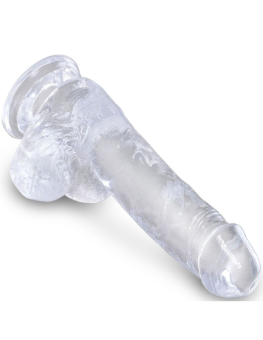 KING COCK - CLEAR PENE REALÍSTICO CON TESTÍCULOS 13.5 CM TRANSPARENTE