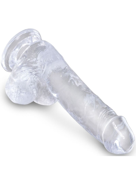 KING COCK - CLEAR PENE REALÍSTICO CON TESTÍCULOS 13.5 CM TRANSPARENTE