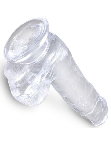KING COCK - CLEAR PENE REALÍSTICO CON TESTÍCULOS 13.5 CM TRANSPARENTE