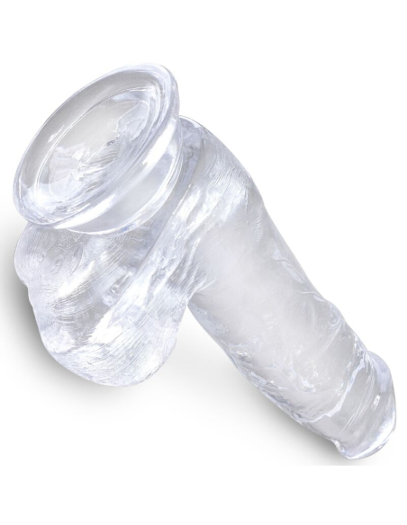 KING COCK - CLEAR PENE REALÍSTICO CON TESTÍCULOS 13.5 CM TRANSPARENTE