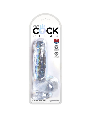 KING COCK - CLEAR PENE REALÍSTICO CON TESTÍCULOS 13.5 CM TRANSPARENTE