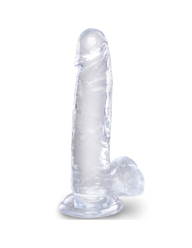 KING COCK - CLEAR PENE REALÍSTICO CON TESTÍCULOS 15.2 CM TRANSPARENTE