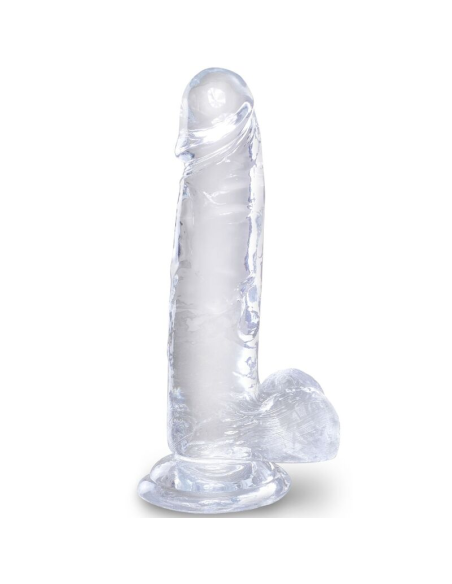 KING COCK - CLEAR PENE REALÍSTICO CON TESTÍCULOS 15.2 CM TRANSPARENTE