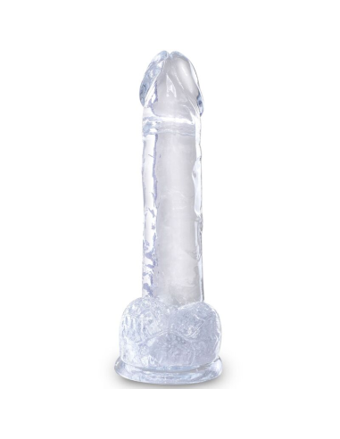 KING COCK - CLEAR PENE REALÍSTICO CON TESTÍCULOS 15.2 CM TRANSPARENTE