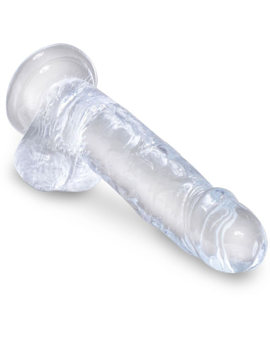 KING COCK - CLEAR PENE REALÍSTICO CON TESTÍCULOS 15.2 CM TRANSPARENTE
