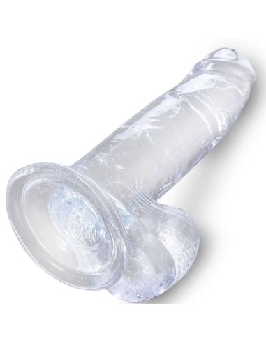KING COCK - CLEAR PENE REALÍSTICO CON TESTÍCULOS 15.2 CM TRANSPARENTE