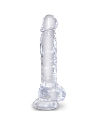 KING COCK - CLEAR PENE REALÍSTICO CON TESTÍCULOS 16.5 CM TRANSPARENTE