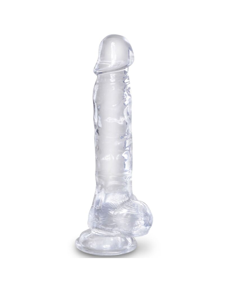 KING COCK - CLEAR PENE REALÍSTICO CON TESTÍCULOS 16.5 CM TRANSPARENTE