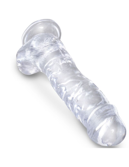KING COCK - CLEAR PENE REALÍSTICO CON TESTÍCULOS 16.5 CM TRANSPARENTE
